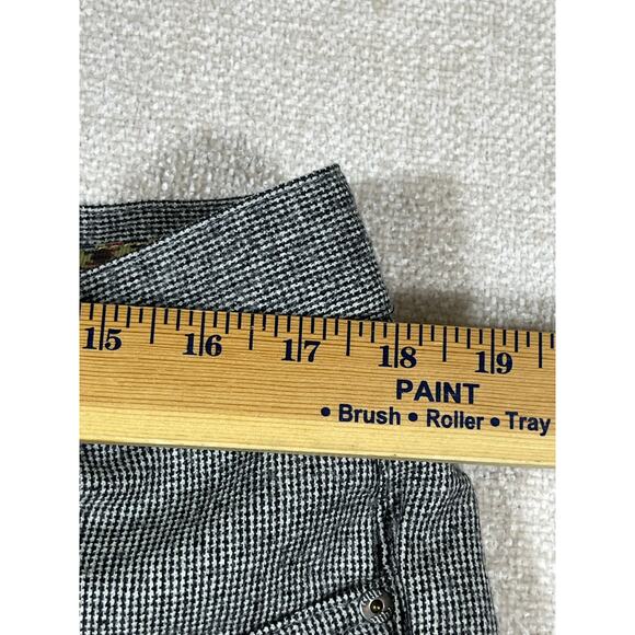 Hitltl Men’s 36/38 Gray Mini Check 100% Wool Flat Front Tailored Dress Pants - Picture 6 of 9
